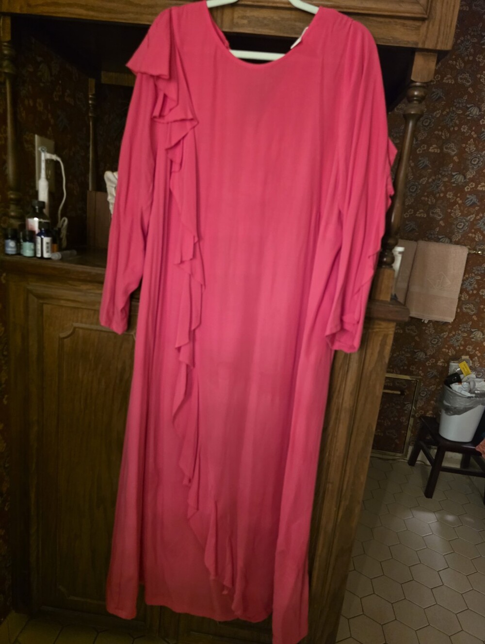 H&M Women’s Pink Ruffle Maxi Dress